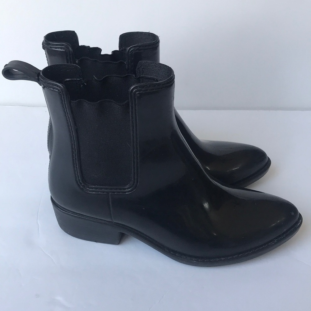 Jeffrey Campbell black ankle rain boots booties 8 - Picture 2 of 8
